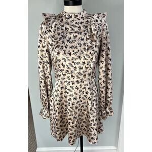 Laura Ashley X Urban Outfitters Exclusive Candy Mini Dress Long Sleeves Size Med